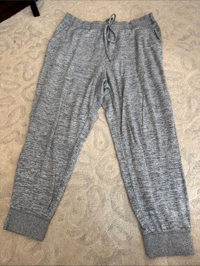 Cozy Light Gray Women's Knit Jogger Pants